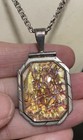 LRG Foil Opal Glass Hinged Pendant 20” Rope Chain Necklace Sterling Silver 925 — photo 6