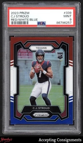 2023 Panini Prizm Red White and Blue #339 CJ Stroud RC ROOKIE PSA 9 MINT Texans