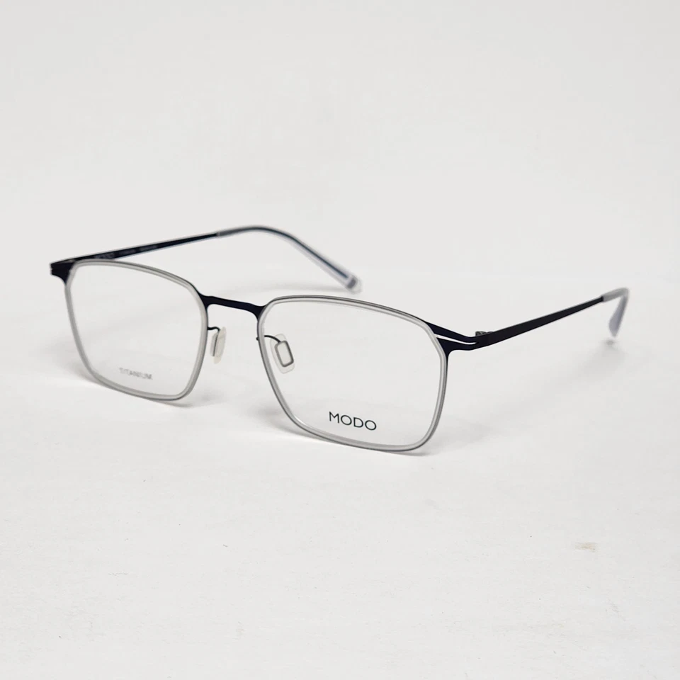 MODO 4412 Men's Ultra-Light Titanium Oval Glasses in Crystal / Navy | 54mm - Image 2 of 4
