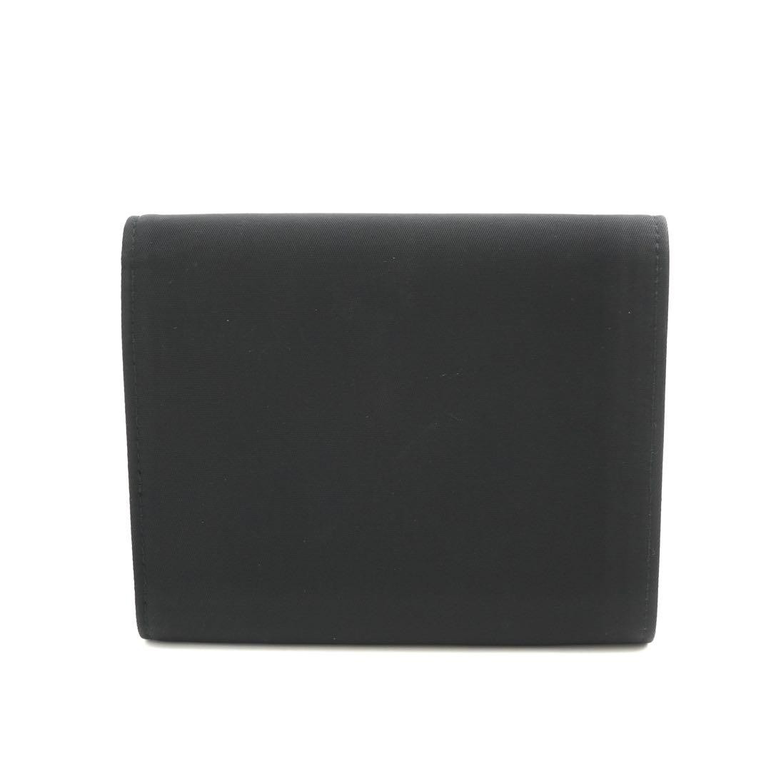 Prada Mini Wallet Triangular Plate Nylon Black Go… - image 6