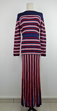 ELISABETTA FRANCHI ABITO VESTITO DONNA TG 46 DRESS WOMAN ITALY VINTAGE A RIGHE