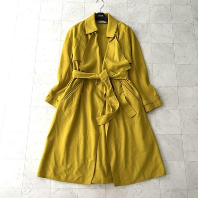 Max Mara Teddy Coat Shawl Collar Long Yellow Size:38/US:2 118806K Authentic