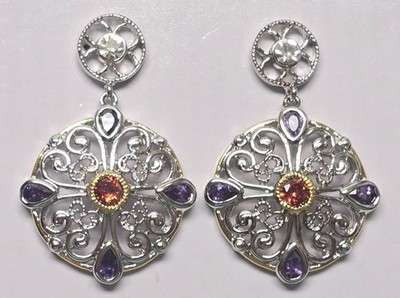 Filigraner Akzent im Renaissance-Stil Sterlingsilber & goldfarben