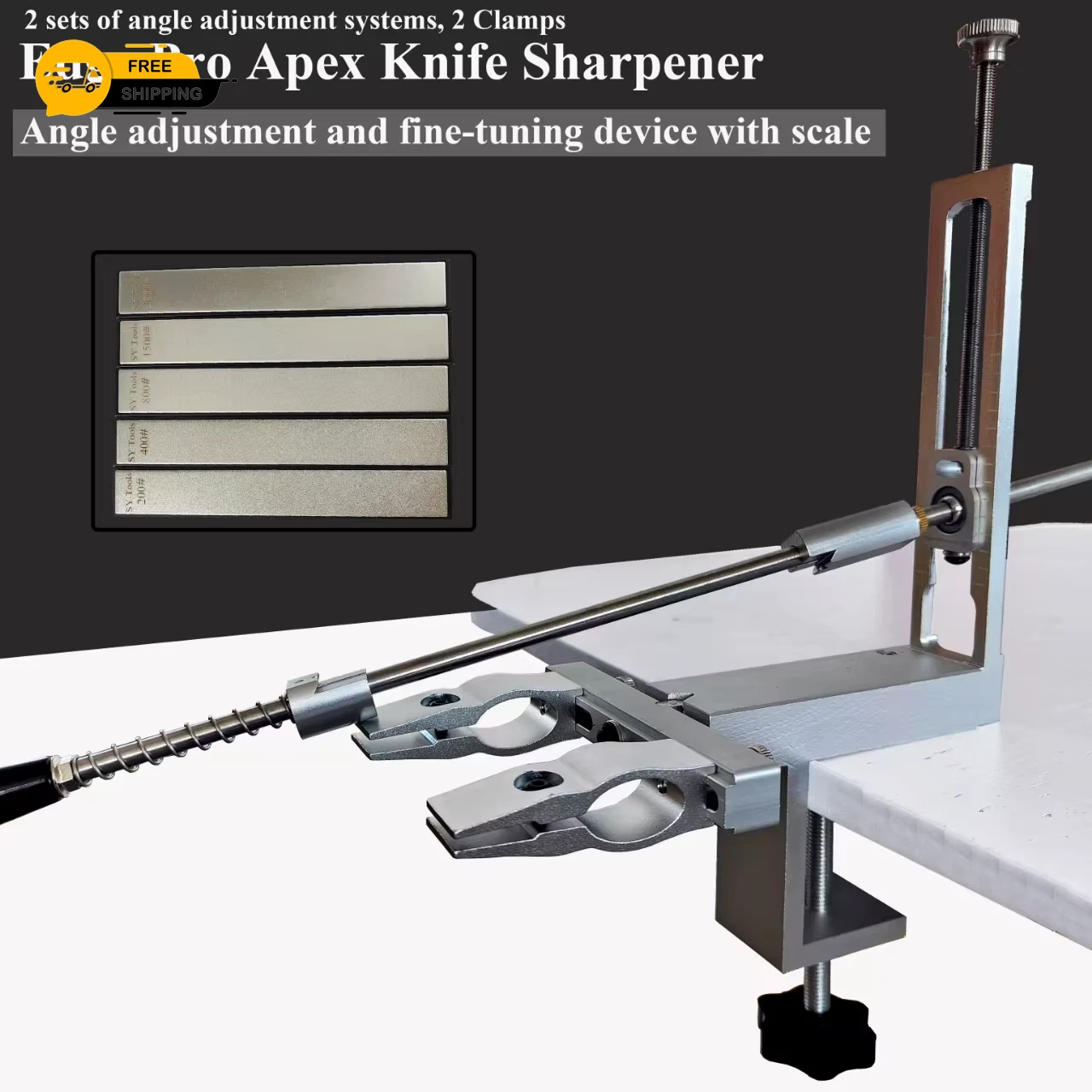 Professional Fixed Angle Apex Knife Sharpener Kitchen Tool Diamond Stones System
Opens in a new wind