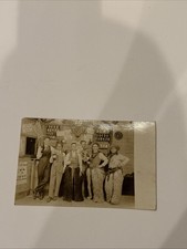 Vintage Studio RPPC Cowboy Bar Postcard Men in Chaps Saloon Costume Photo
