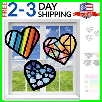 Suncatchers Craft 3 Sets 9 Cutouts w Tissue Papers Stained Glass Effect Paper...