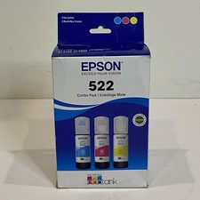 Genuine Epson 522 Color Ink CMY Combo Pack Cyan Magenta Yellow EcoTank OEM New