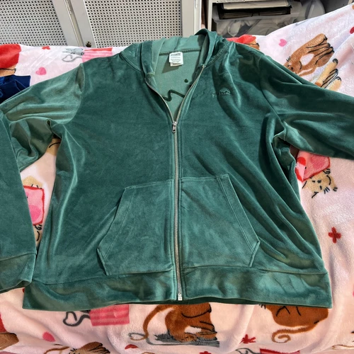 UNDERCOVER giacca velluto victoria's secret rosa full zip donna XL verde manica lunga