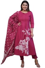 Women  s Viscose Anarkali Kurta Set with Dupatta