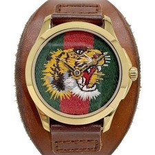 GUCCI YA126497 G Timeless Le Marche des Merveilles Tiger Quartz Green x Red x