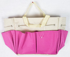 NWOT 5 Blank Craft Organizer Tote Bag Pink Cream 11.5x7x4 Caddy Small LtWt b