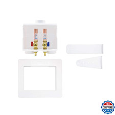 Eastman 1/2 Inch Crimp PEX Connection Dual Drain Washing Machine Outlet Box with