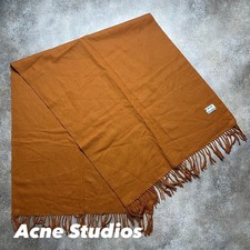   ACNE Studios Big size 177x71cm Plaid Wool Orange Scarf Unisex