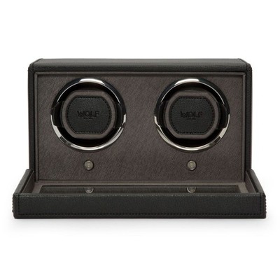 WOLF Cub Double Watch Winder with Cover- Black