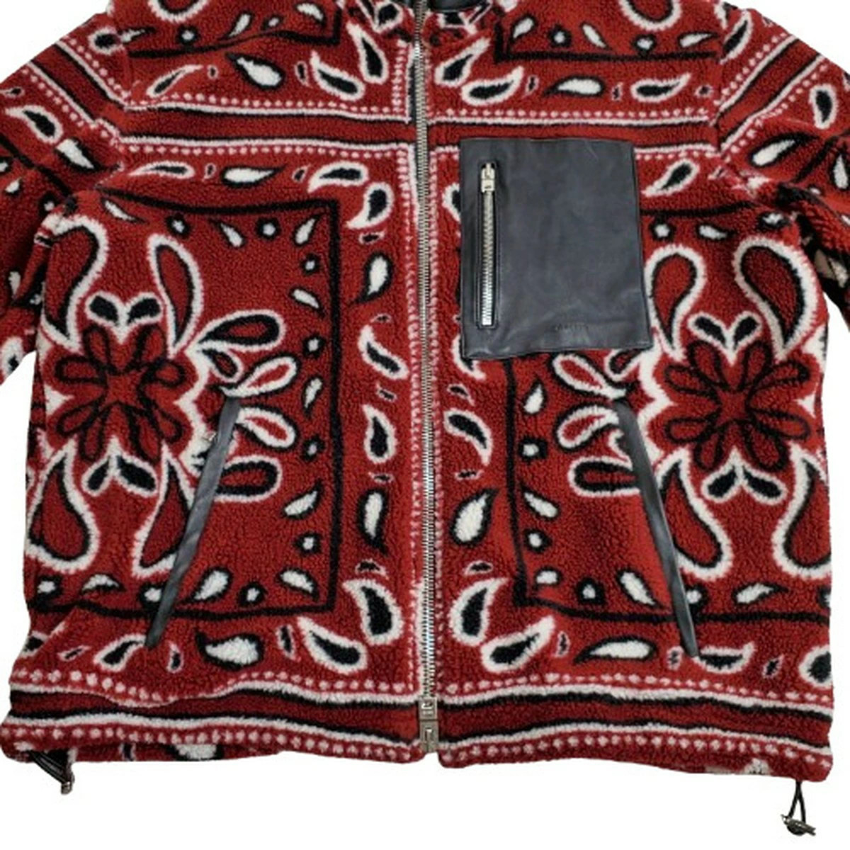 AMERI 22AW Fleece Pullover Bandana Pattern Leathe… - image 3