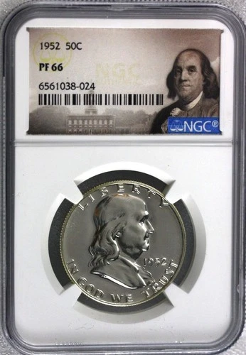 1952 USA PROOF FRANKLIN HALF DOLLAR 50C COIN NGC PF 66