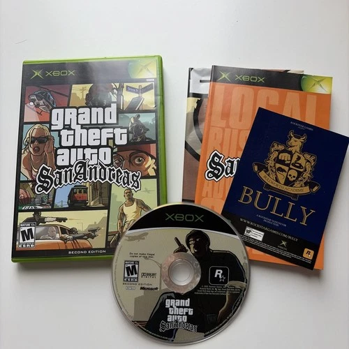 Grand Theft Auto San Andreas (Original OG Xbox) Complete CIB TESTED Resurfaced