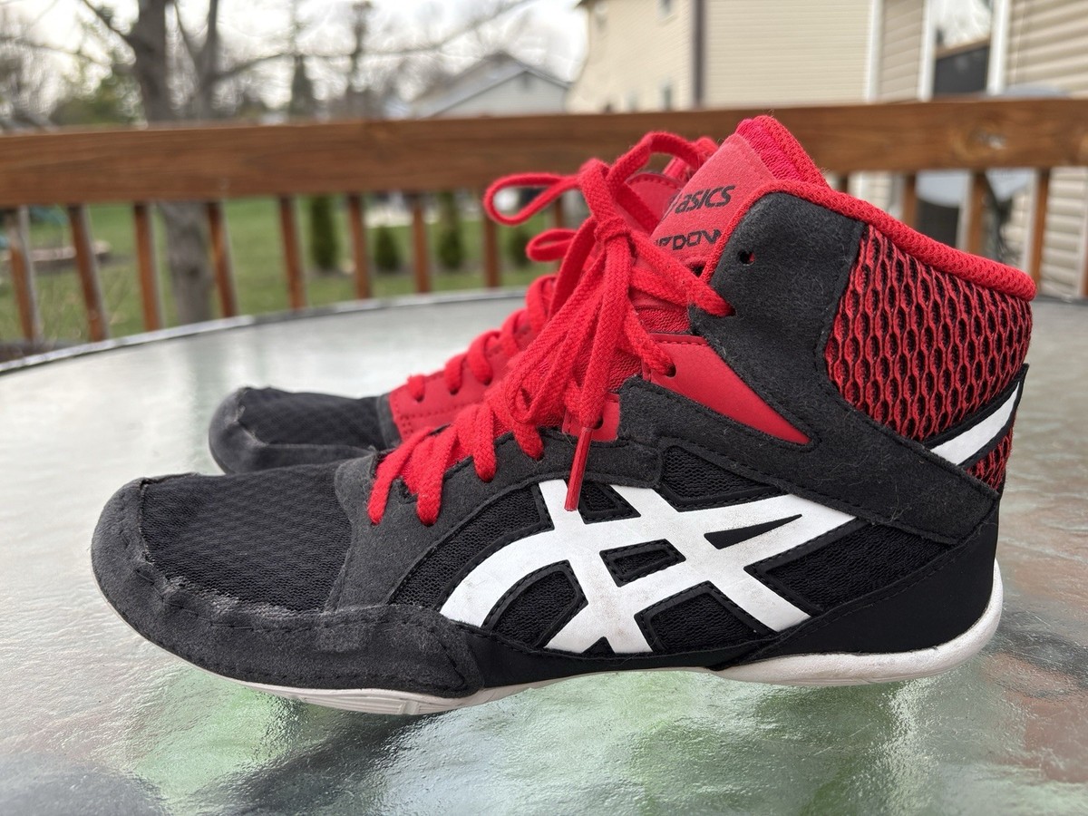 Asics Snapdown 3 Kids Wrestling Shoes - Size 6 Black Red 1084A009