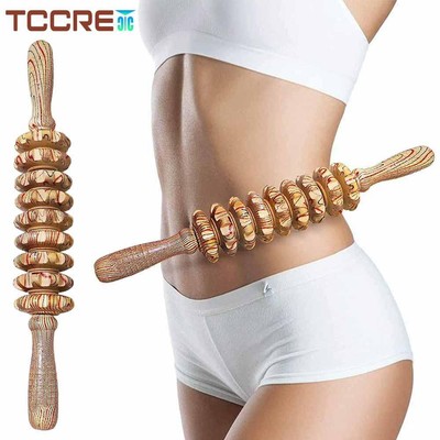 Wooden Therapy Massager Roller Trigger Point Massager Stick for Fascia Cellulite