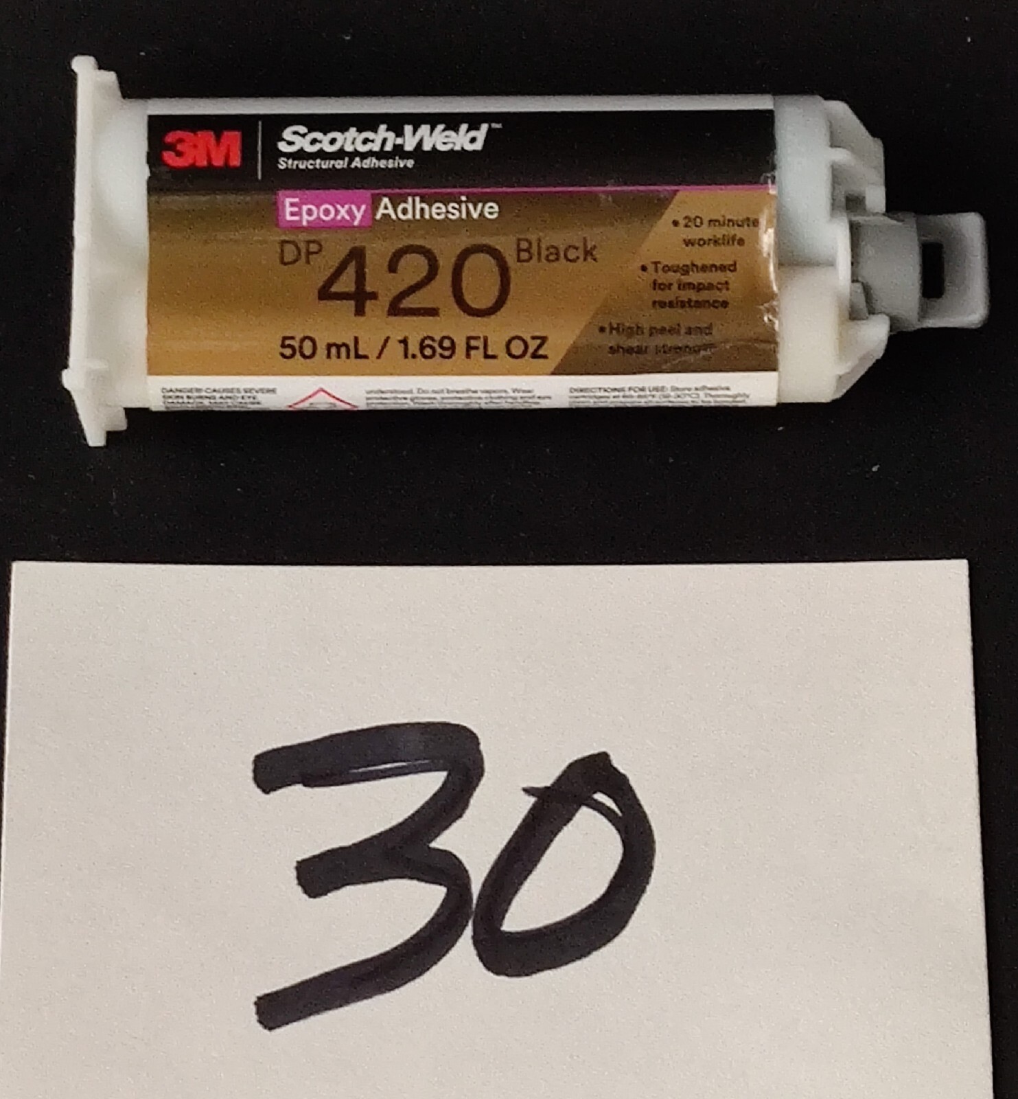 3M ScotchWeld DP420 Black Epoxy Adhesive, 50 mL(1.69oz) Tube