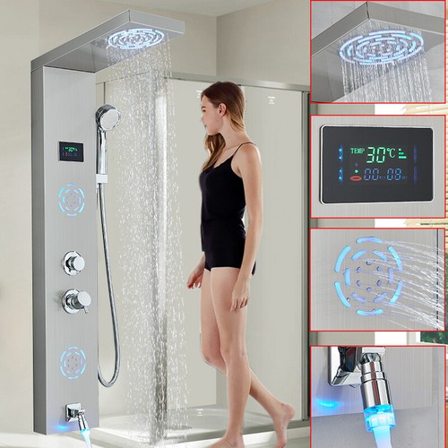 Edelstahl Duschpaneel Duschset Regendusche Massage Duscharmatur Kopf Duschsäule - Bild 111 von 213