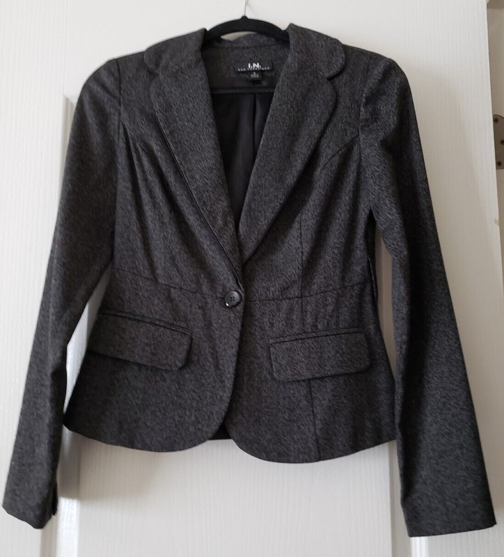 I.N. San Francisco Charcoal Gray Blazer Size S EUC