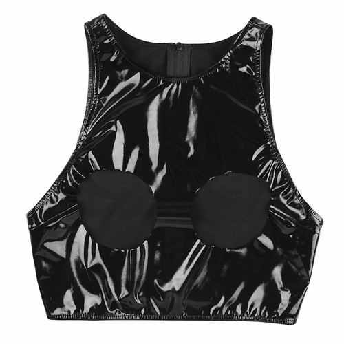 Women Lace Bralette Bra Wetlook Leather Bustier Crop Top Lingerie Underwear Vest - Picture 87 of 89