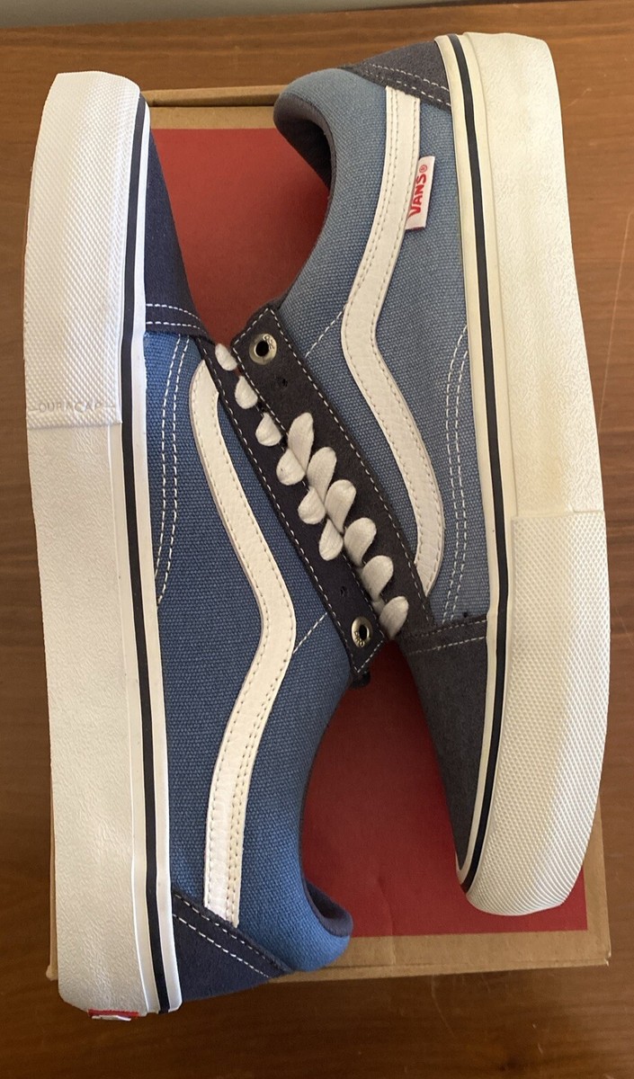 VANS Old Skool Pro Navy Mens 8 New With Box Sun Damaged See Photos