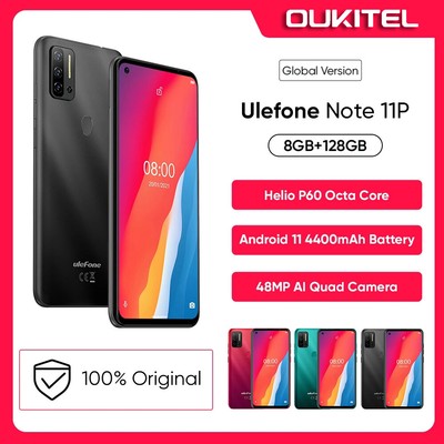 Global Version Ulefone Note 11P Octa Core Phone 8GB+128GB 3-Card Slot Android 11