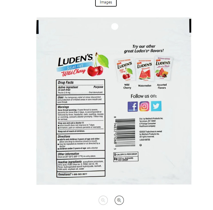 Luden's Deliciously Soothing Throat Drops, SugarFree Wild Cherry