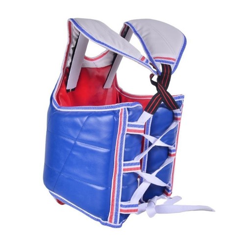 Karate Chest Guard Sanda Martial Arts Taekwondo Reversible Chest Protector - Picture 39 of 47