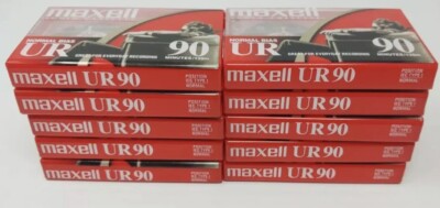 Lot of 10 Maxwell UR 90 Blank Cassette Tape Normal Bias 90 Minutes Type I