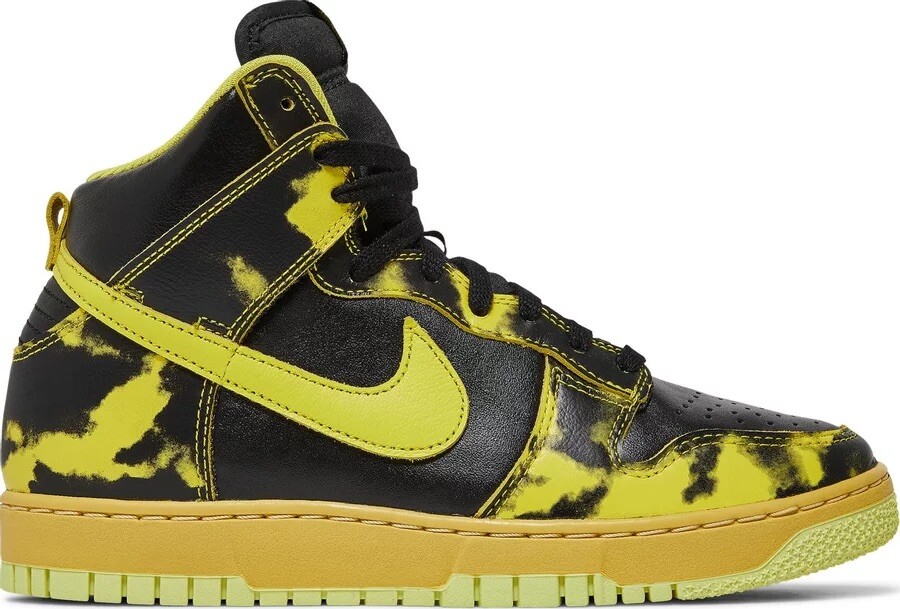 Кроссовки Nike Dunk High HI 1985 SP Yellow Acid Wash Черно-белые DD9404-001 Мужские 5