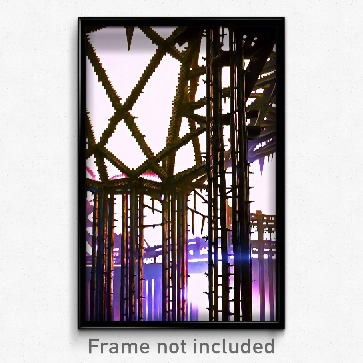 Pixel Art Poster - Thorny Pavillion (8 Bit Psychedelic Trippy Video Game Print)