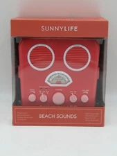 Sunnylife Beach Sounds Portable Radio Speaker  MP3 Retro Coral #C111