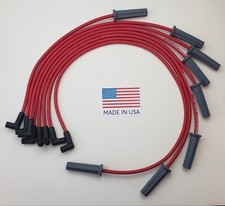 Pontiac 326 350 389 400 455 Red 8.5mm Hei Spiral Core Usa Made Spark Plug Wires