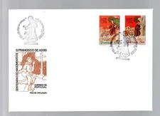Portugal 1982 set Franciscus v Assissi stamps (Michel 1552/53) used on FDC
