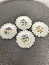 Set of 4 Thomson Pottery Floral Garden Bread Butter Plates 7.5” 
