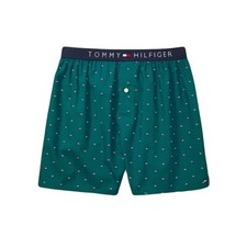 NWT Tommy Hilfiger. Men's. Cotton Woven Boxer. Green. MSRP 28.00