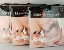 Maternity nursing bra cotton soft cup 40B new lot 3 Breastfeeding NIP