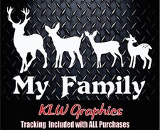 My Deer Family Decal Sticker Car Tags Hunting Bow Diesel Truck Camo Season Woods