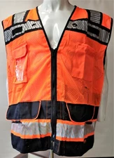 RADIANS HIGH VISIBILITY Surveyor Two Tones Orange Safety Vest  Mesh front & back