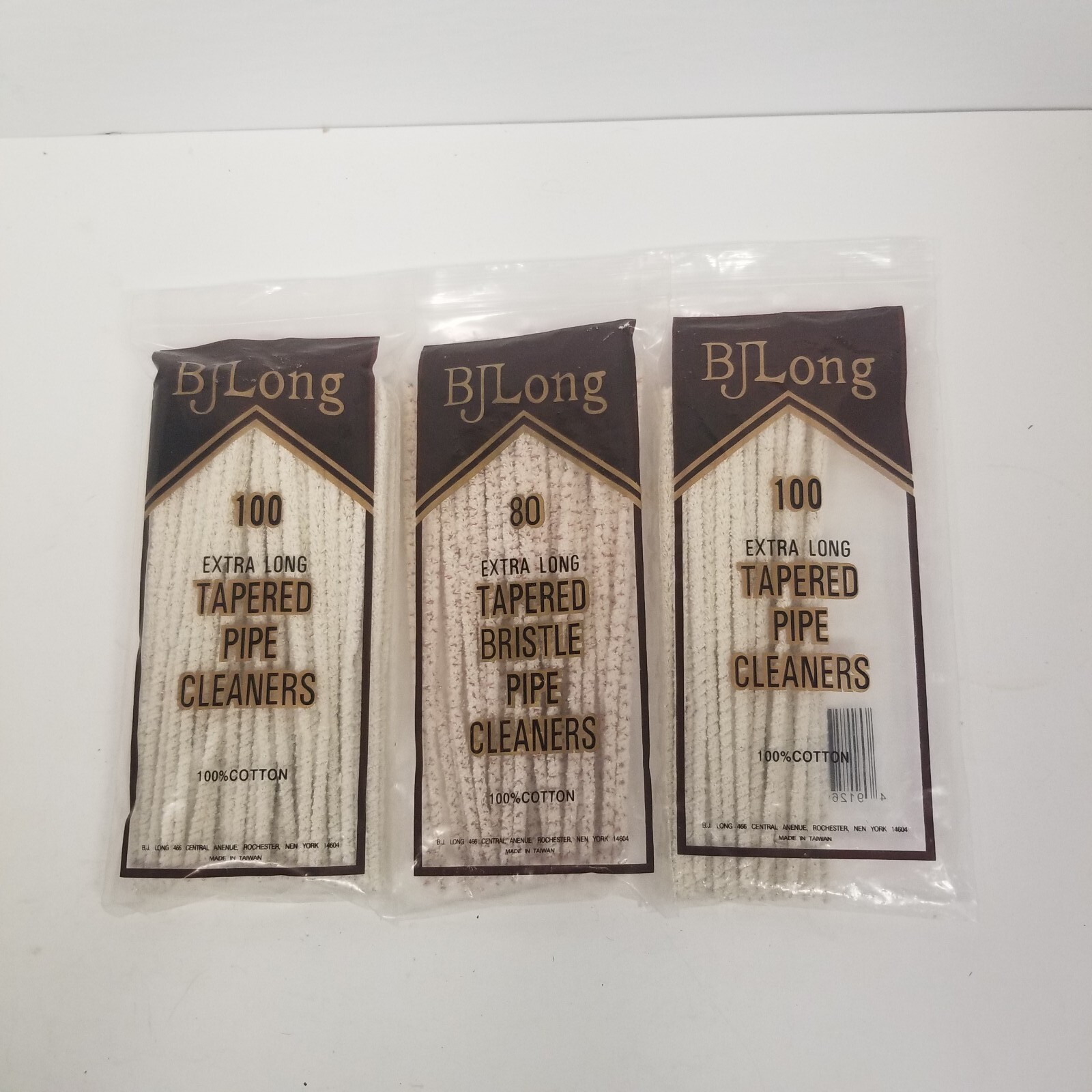 BJ Long Tapered Pipe Cleaner Lot of 150+, Extra Long, 100 Cotton, New