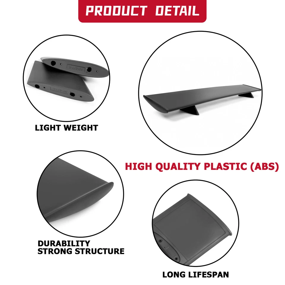 For 1970 1971 1972 Pontiac GTO Rear Trunk Spoiler Wing Lip Black Factory Style Foto 3 de 4