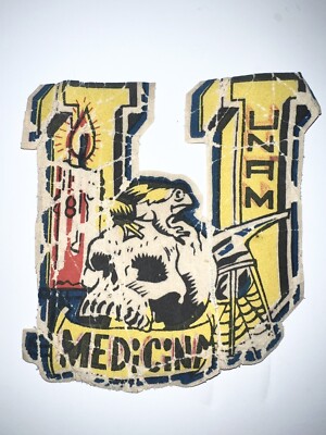 Mid-Century UNAM University of Mexico  Medicine Letterman Jacket Patch RARE