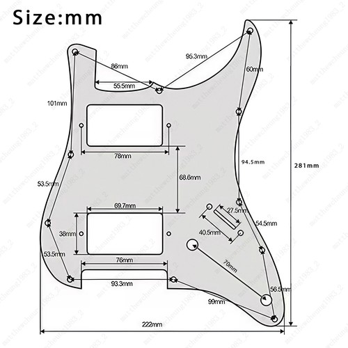 Electric Guitar Pickguard Scratch Plate 11 Hole 2 Pot HH for Strat Multicolors - Picture 2 of 12