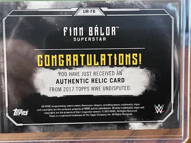 2017 Topps WWE Undisputed - Relics Finn Balor 49/199 UR-FB - Image 2 of 2