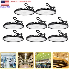 8Pack LED 200W UFO High Bay Lights Factory Shop GYM Warehouse Light Lamp Fixture