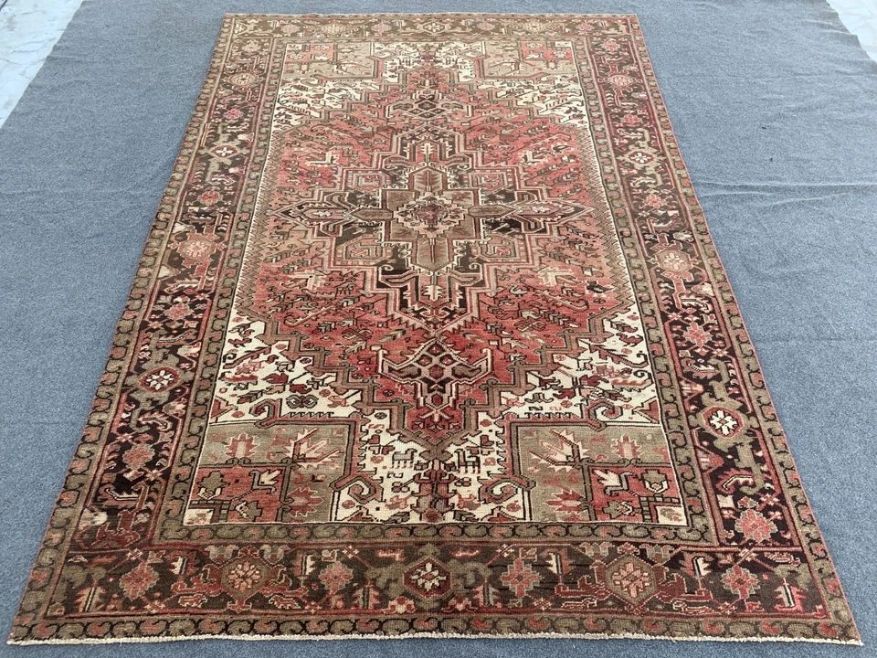 Amazing Vintage Hand Knotted Afghan Tribal Area Rug, Living Room Rug 6 x 9 Ft - Image 3 of 4