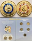 2026 Bluey $2 7-Coin Complete Set Including 2 Coloured Till Coin In Folder UNC